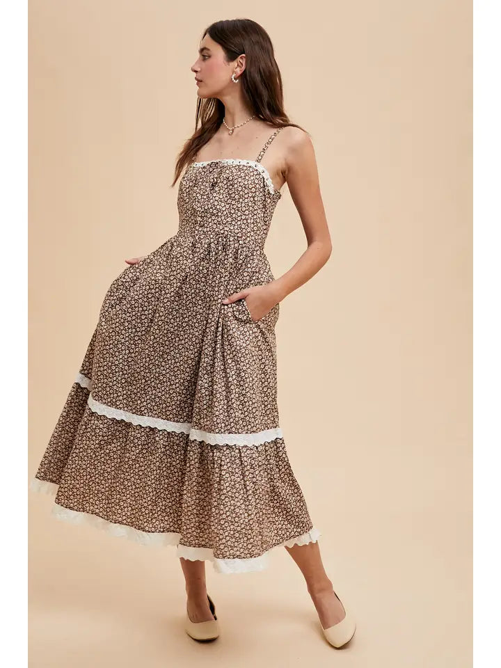 Lace Overlay Maxi Dress