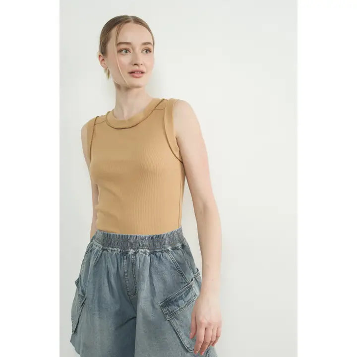 Ribbed Inside Out Tank