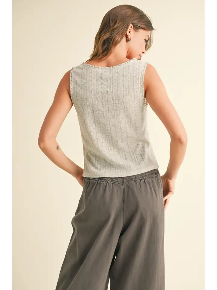 PIPPA: HEIRLOOM POINTELLE COTTON TANK