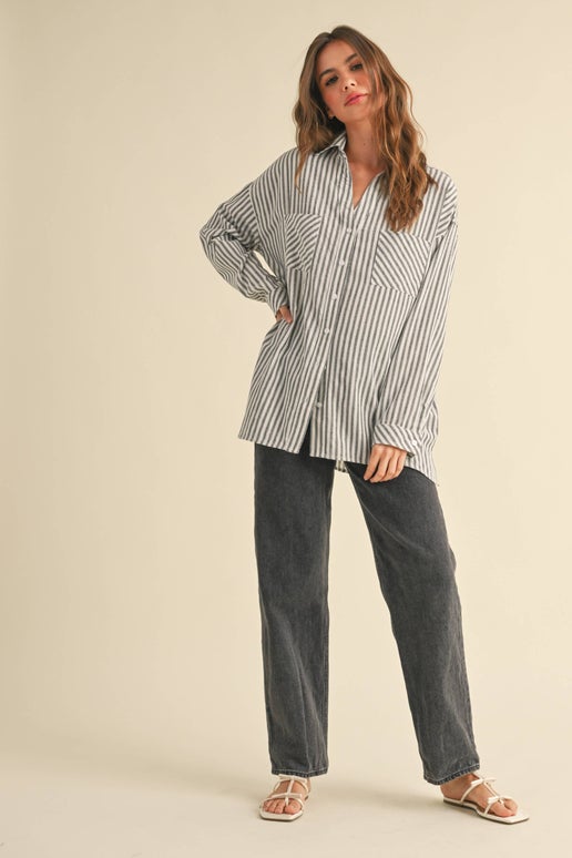 DIANE: CLASSIC STRIPED BUTTON DOWN