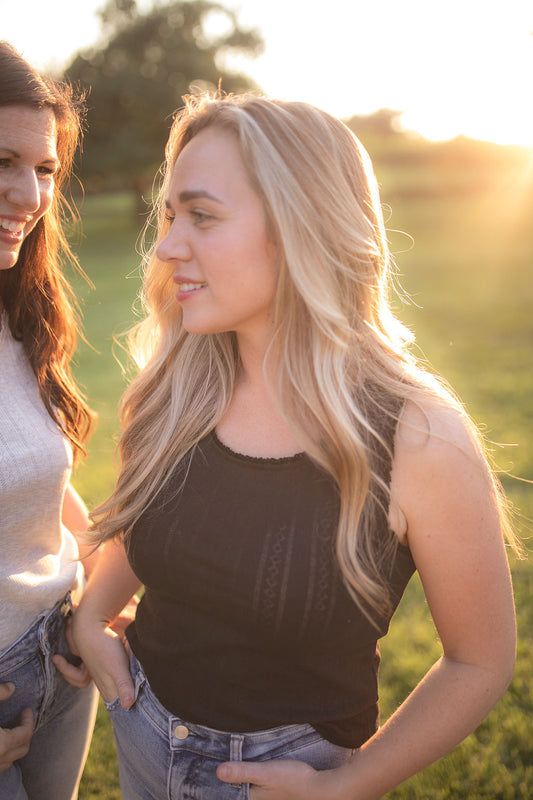 PIPPA: HEIRLOOM POINTELLE COTTON TANK