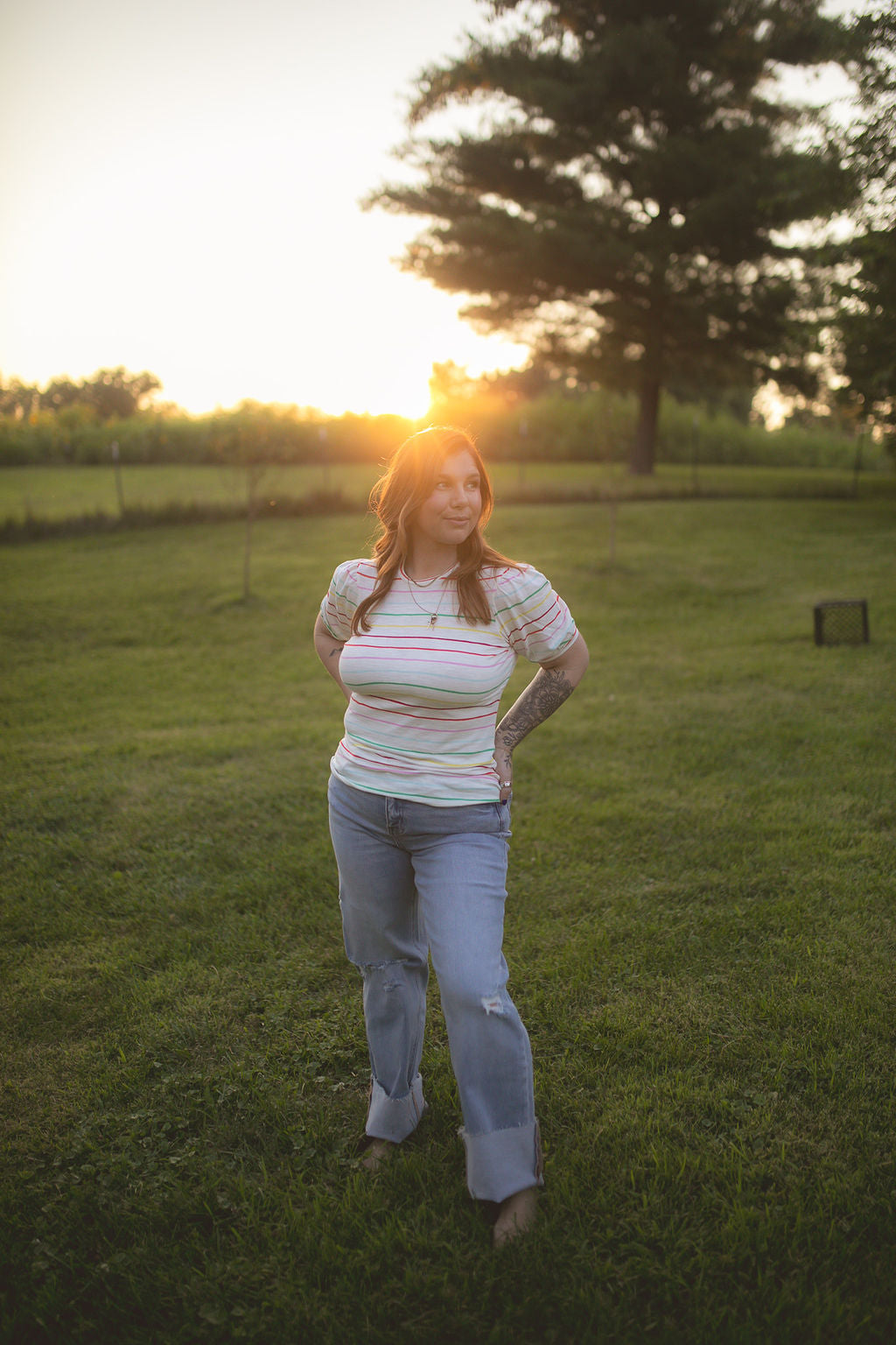 HAPPY: STRIPED TEE