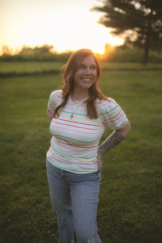 HAPPY: STRIPED TEE