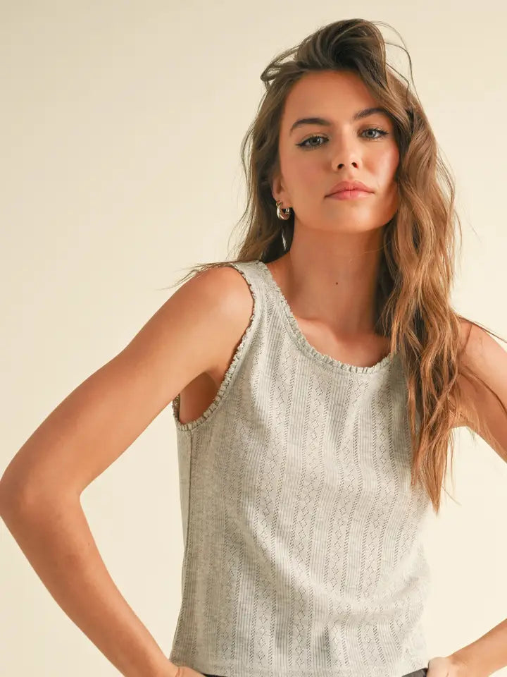PIPPA: HEIRLOOM POINTELLE COTTON TANK