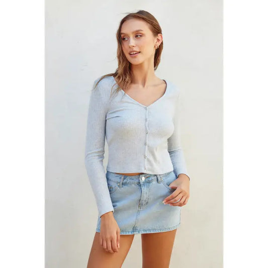 Pointelle Button-Down Cardigan Top