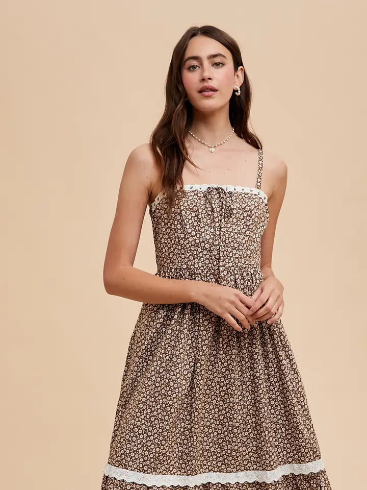 Lace Overlay Maxi Dress