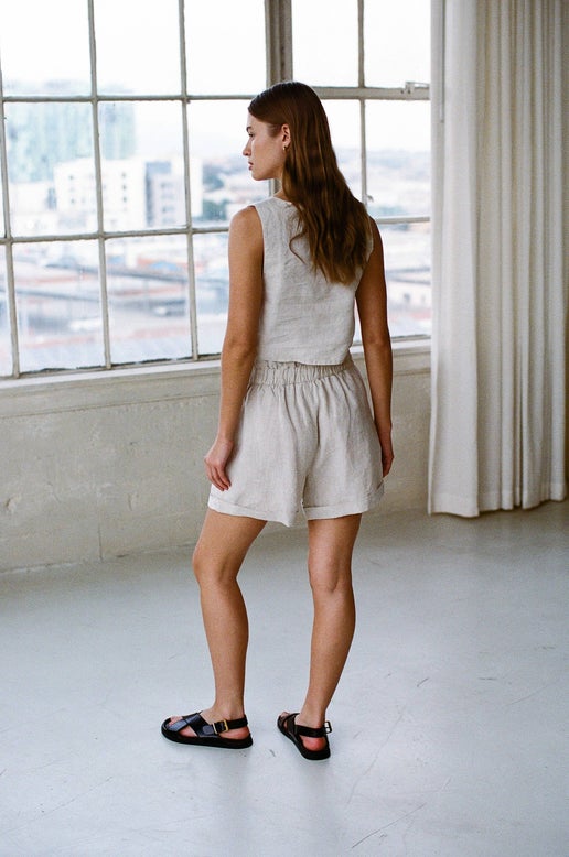 CHARLIE: HEIRLOOM LINEN SHORTS